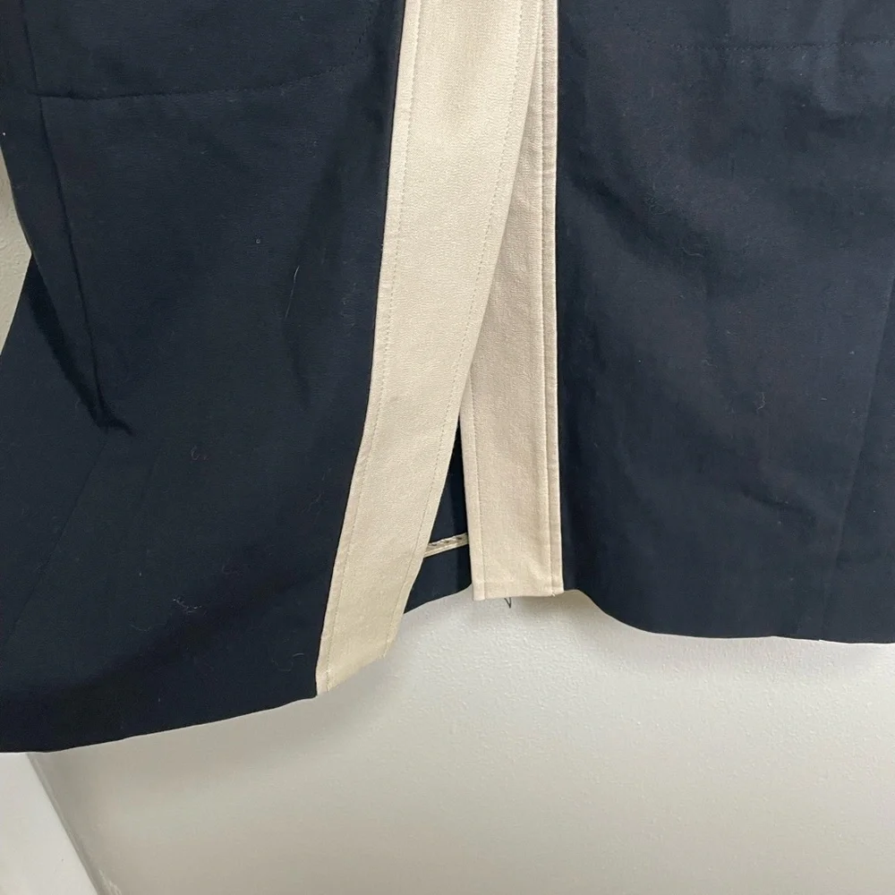 INC Black and Cream Trench Coat - Picture 7 of 9